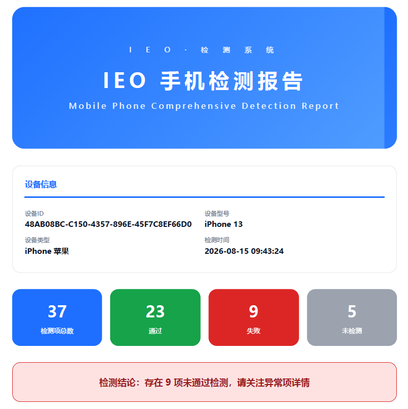 检测报告页面